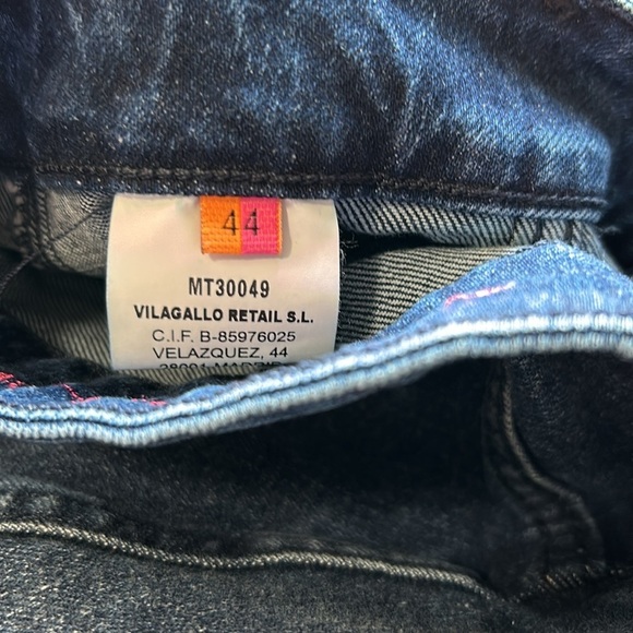 VILAGALLO Lexi Jean Flare Effect Front Pocket Button Fly Medium Wash Sz 44 US 12 - Picture 11 of 15